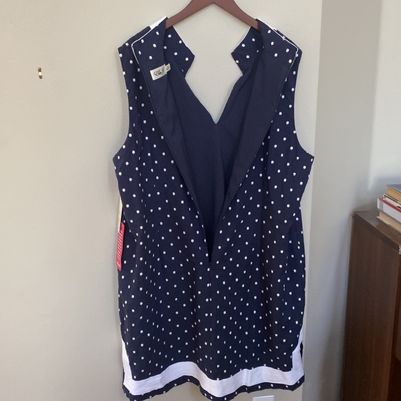 Eliza J Sleeveless Polka Dot Shift Dress - Picture 5 of 12